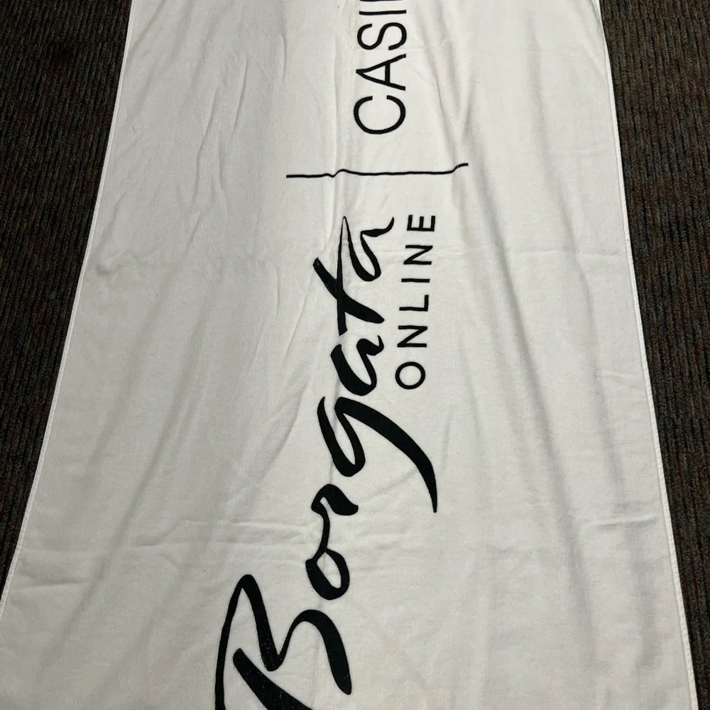 New Beach Towel Borgata Resort Casino White Black 59” X 30”